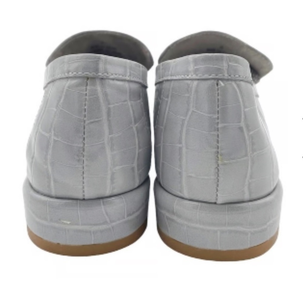 NEW JEFFREY CAMPBELL MARKO CROC EMBOSSED LOAFER IN GREY CROC SIZE 10 - Picture 15 of 16